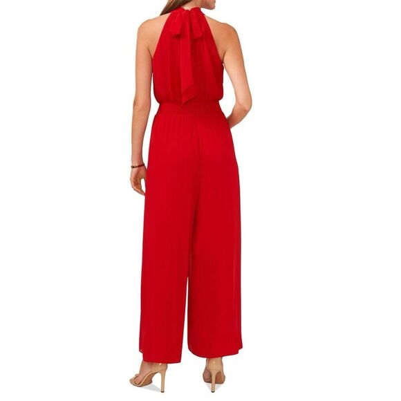 Vince Camuto Women's Halter Neck Wide Leg Jumpsuit Red Size L Party/Cocktail - Picture 2 of 16